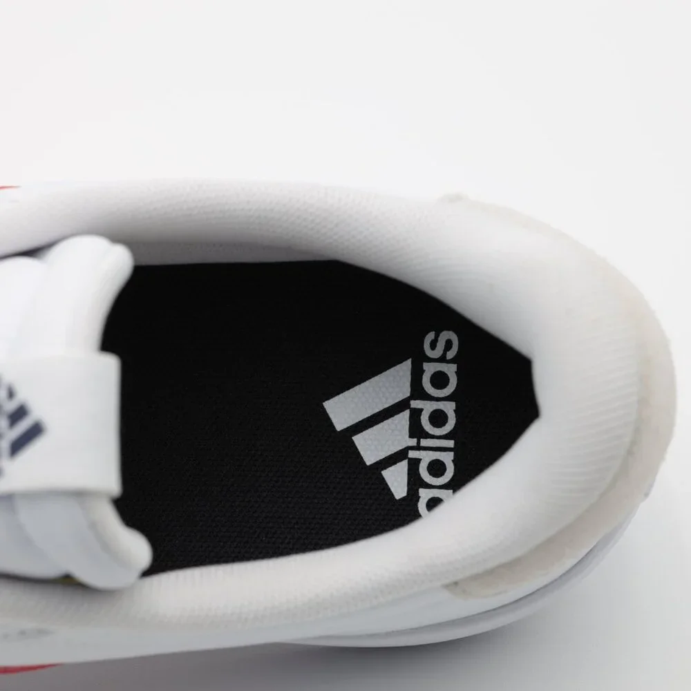 Adidas Men's Cushioned Comfortable Suede VL Court 3.0 Sneakers White/Red Size 9‎